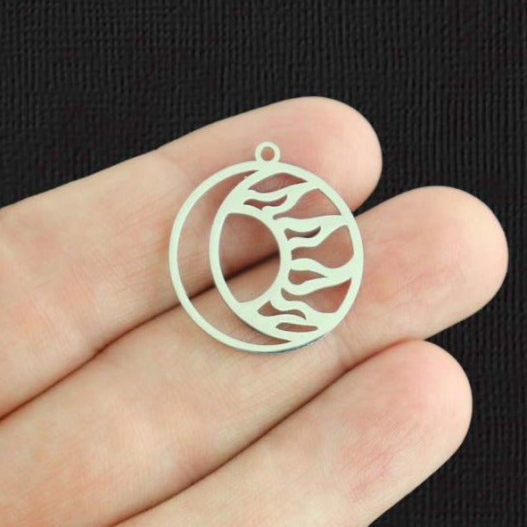 2 Charms Acier Inoxydable Soleil 2 Faces - SSP509