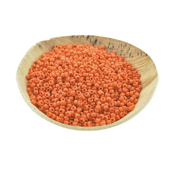 Seed Glass Beads 8/0 3mm - Orange - 50g 1000 Beads - BD2251