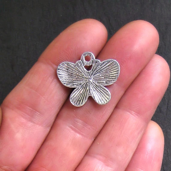 6 Butterfly Antique Silver Tone Charms - SC056
