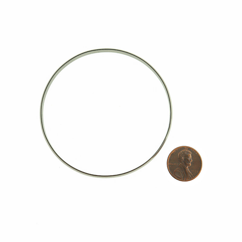 Stainless Steel Bangles - 68mm - 3 Finishes - 1 Set 3 Bangles - N413