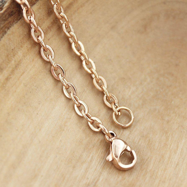 Rose Gold Stainless Steel Cable Chain Necklace 24" - 3mm - 10 Necklaces - N540