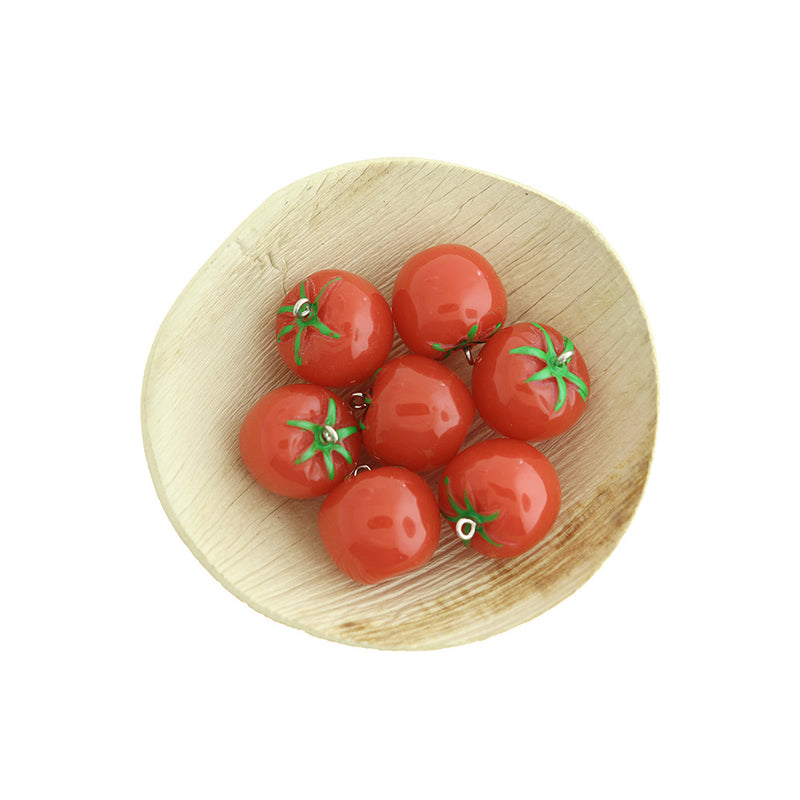 2 breloques en résine de tomate 3D - K062