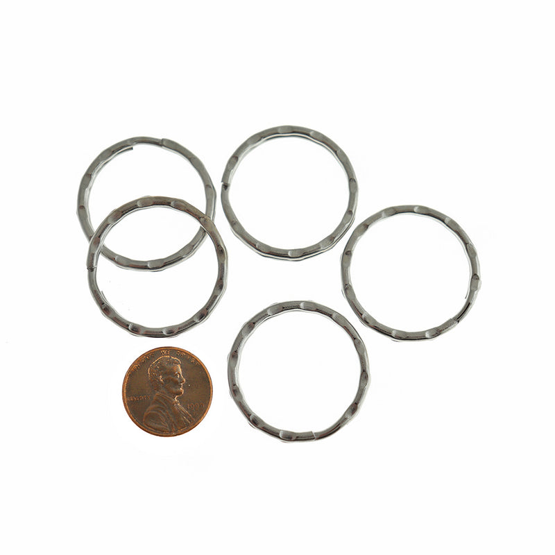 Silver Tone Key Rings - 30mm - 15 Pieces - Z795