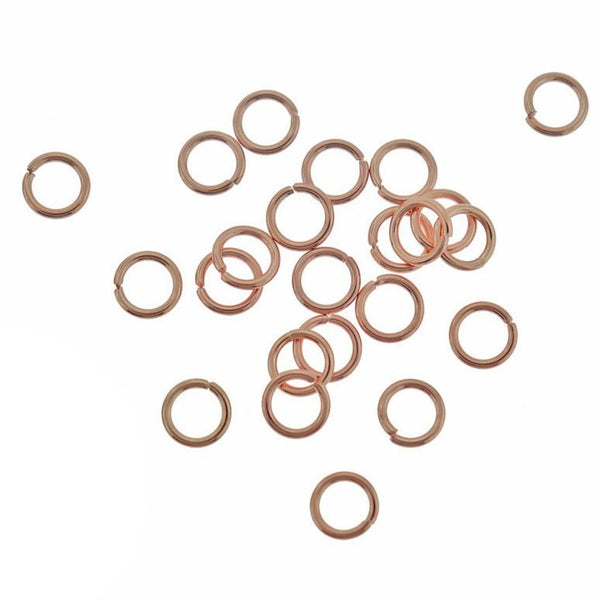 Rose Gold Stainless Steel Jump Rings 8mm x 1.2mm - Open 16 Gauge - 20 Rings - SS080