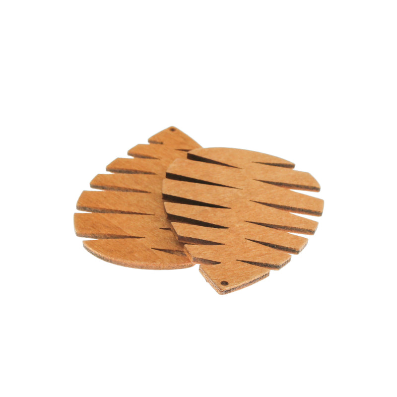 4 Leaf Natural Wood Charms 2 Sided - WP433