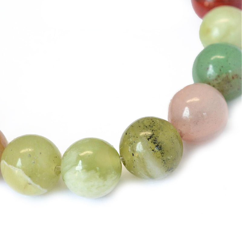 Perles rondes en pierres précieuses naturelles 8 mm - Assortiment - 1 brin 47 perles - BD1345