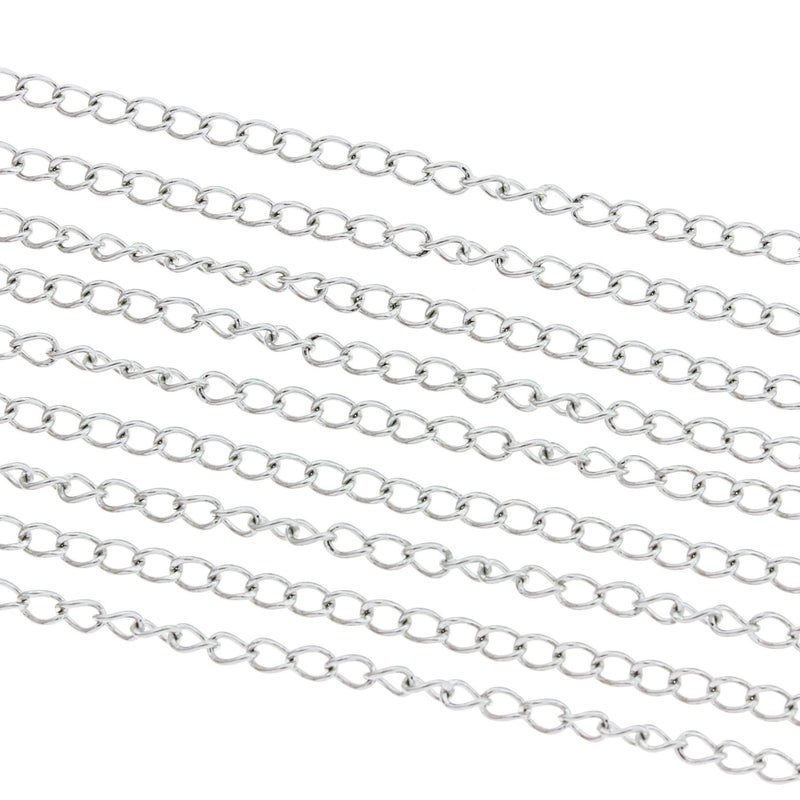 Bulk Stainless Steel Curb Chain 32Ft - 2.4mm - FD159