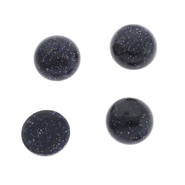 Joints de cabochon imitation pierres précieuses bleues dorées 10 mm - 4 pièces - CBD003-J