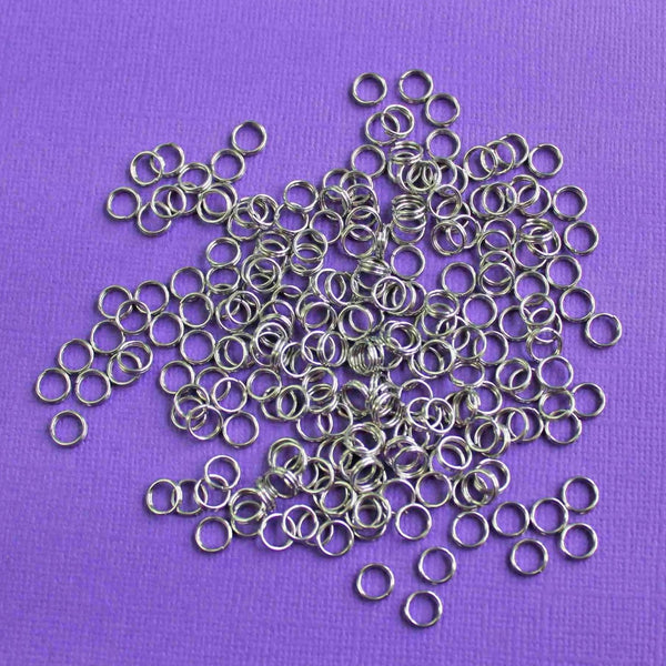 Stainless Steel Split Rings 6mm x 2mm - Open 14 Gauge - 100 Rings - SS002