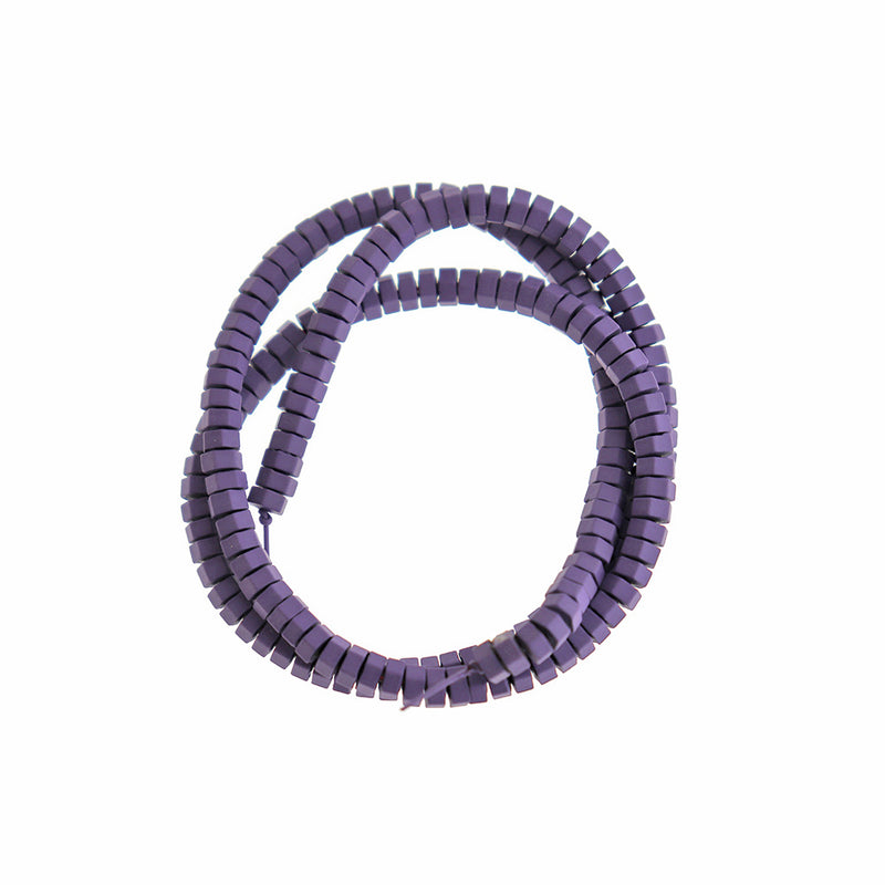 Octagon Hematite Beads 5mm - Purple - 1 Strand 180 Beads - BD1560