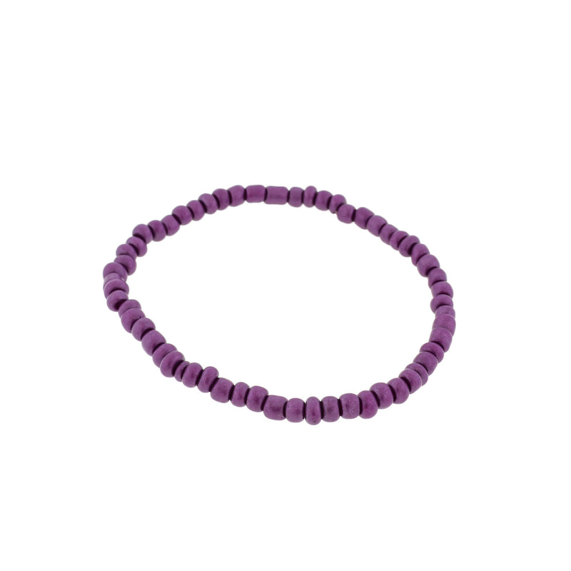 Seed Glass Bead Bracelet - 65mm - Royal Purple - 1 Bracelet - BB248