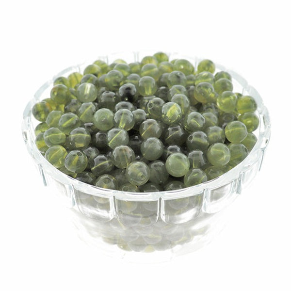 Perles Rondes en Résine 10mm - Vert Olive - 25 Perles - BD2227