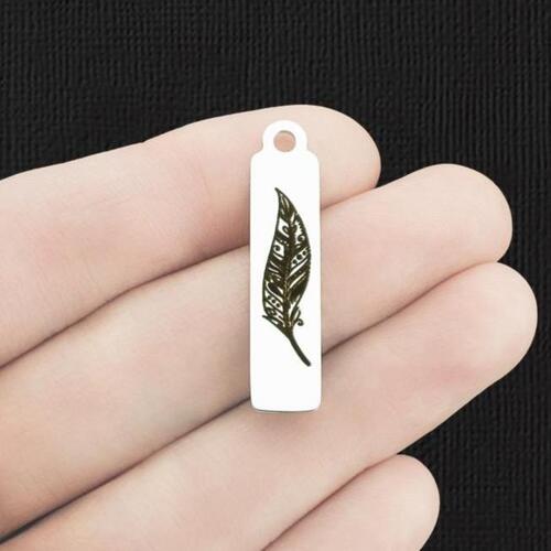 Feather Stainless Steel Charms - BFS015-7172