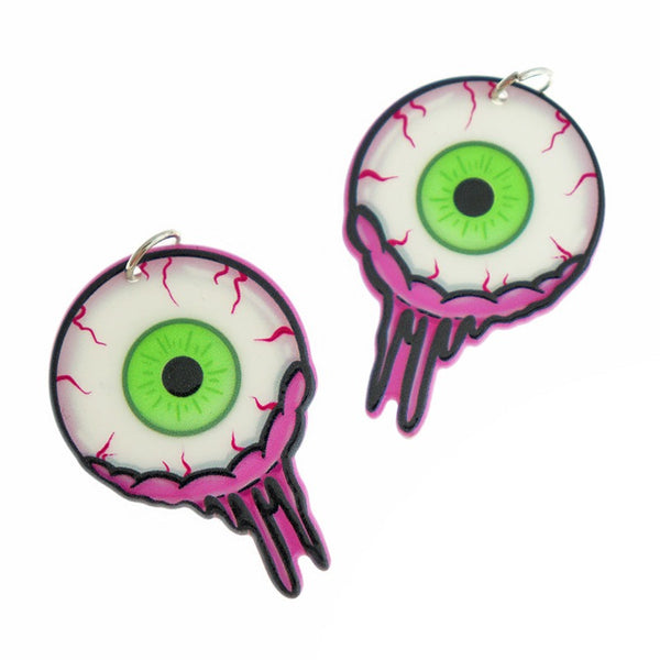 Zombie Eyeball Acrylic Charm 2 Sided - K618