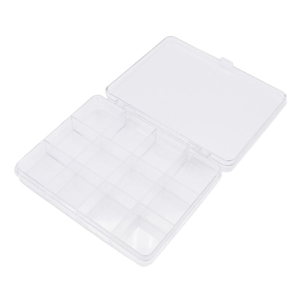 Boîte de rangement en plastique transparent - 12 compartiments - TL134