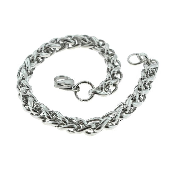 Bracelet Chaîne de Blé en Acier Inoxydable 8 1/2" - 7mm - 1 Bracelet - N563