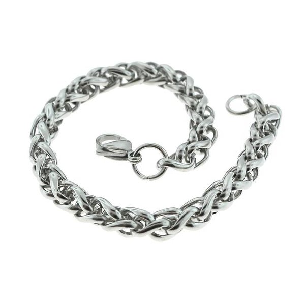 Stainless Steel Wheat Chain Bracelet 8 1/2" - 7mm - 1 Bracelet - N563