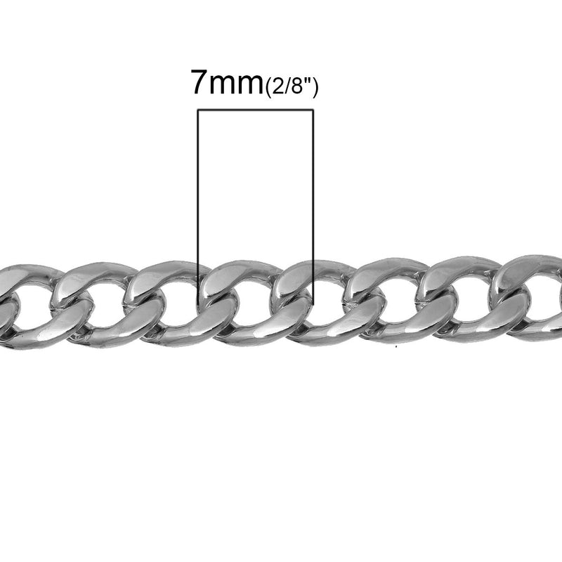 Bulk Antique Silver Tone Curb Chain 6.5ft - 6mm - FD264