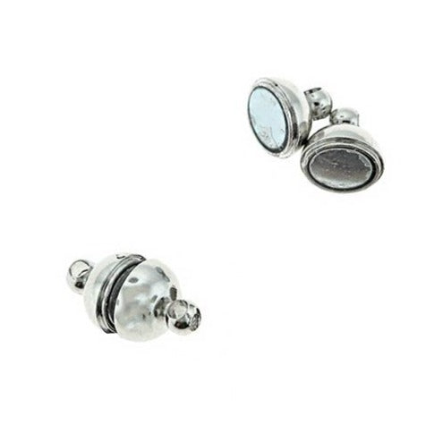 Silver Tone Brass Magnetic Clasps - 14mm x 8mm - 2 Clasps 4 Pieces - FD666