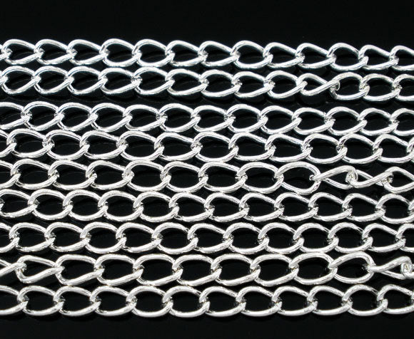 BULK Silver Tone Curb Chain 32Ft - 3.5mm - FD082