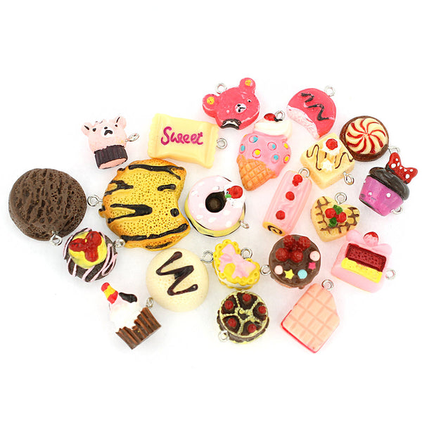 4 Candy Acrylic Charms 3D Assorted - E214