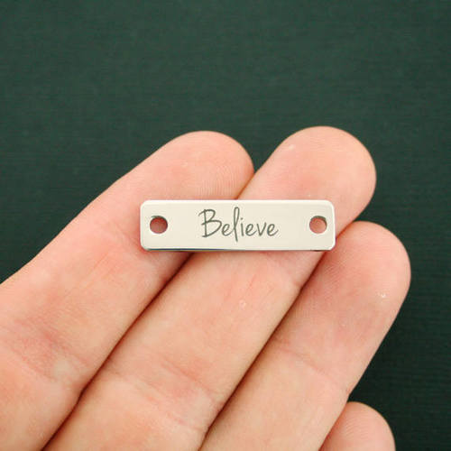 Believe Stainless Steel Connector Charms - BFS016-7322