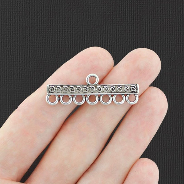 5 Bar Connector Antique Silver Tone Charms - SC6564