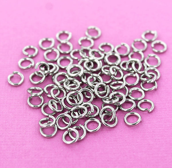 Stainless Steel Jump Rings 6mm x 1.2mm - Open 16 Gauge - 50 Rings - SS029