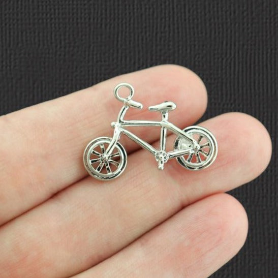 4 Bicycle Silver Tone Charms - SC4111