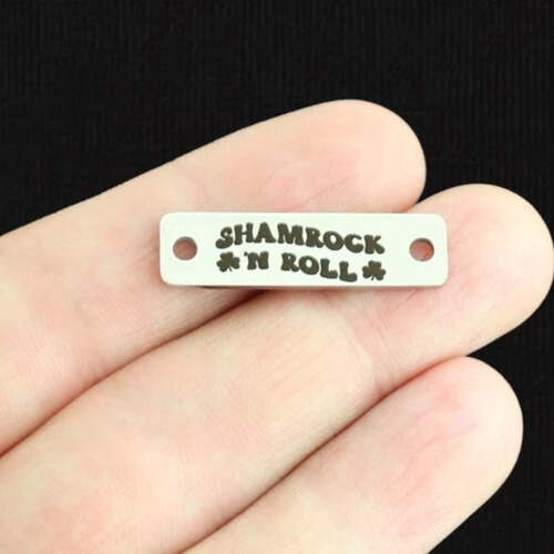 Charms de connecteur en acier inoxydable Shamrock 'N Roll - BFS016-7468