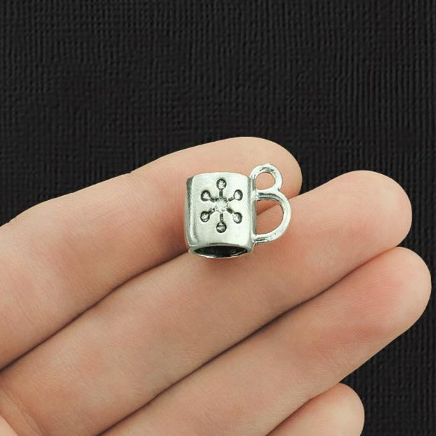 4 Hot Chocolate Antique Silver Tone Charms 3D - SC2958