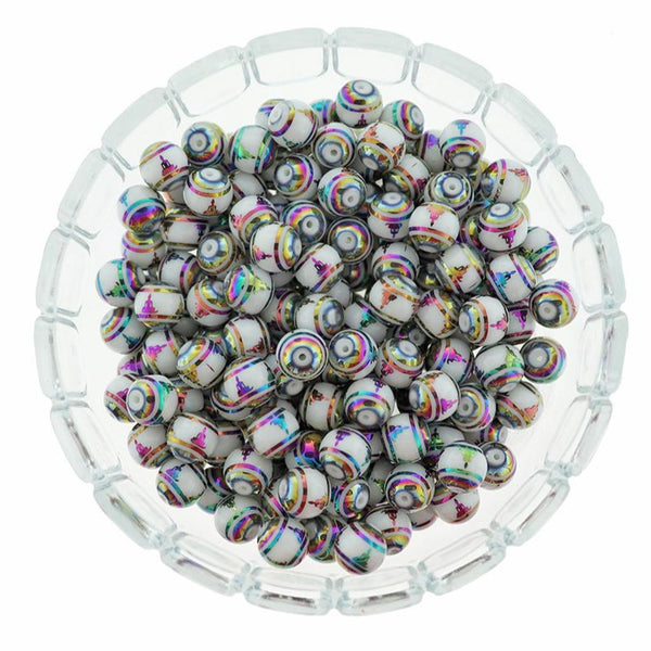 Perles de verre rondes 10 mm - Pose de yoga électrolytique - 20 perles - BD2532