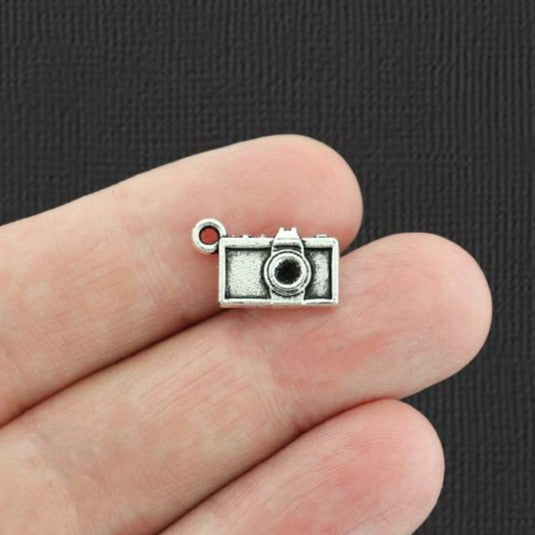 12 Camera Antique Silver Tone Charms - SC2534