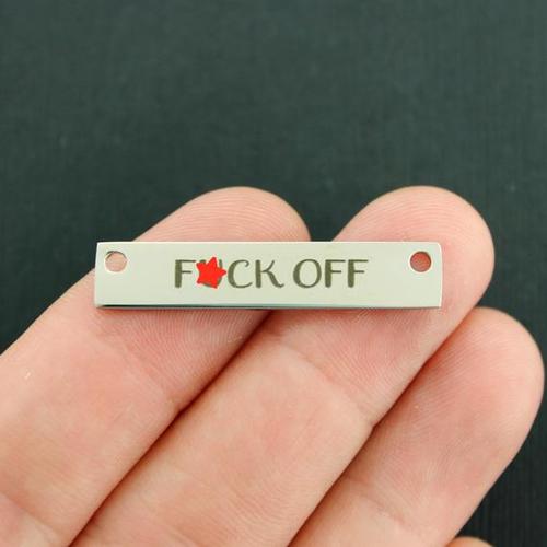 Mature Stainless Steel Connector Charms - F*ck Off - BFS017-7505