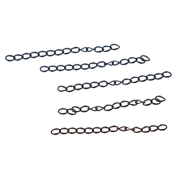 Chaînes d'extension en acier inoxydable bronze - 45 mm x 2 mm - 15 pièces - FD016