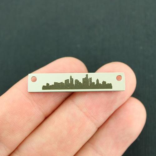 Detroit Skyline Stainless Steel Connector Charms - BFS017-7513
