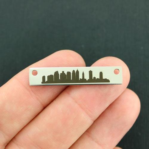 Breloques de connecteur en acier inoxydable Skyline de Philadelphie - BFS017-7519