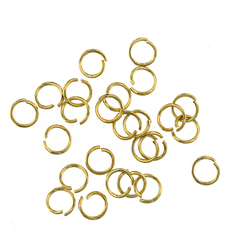Anneaux en acier inoxydable doré 6 mm - calibre 20 ouvert - 50 anneaux - J168