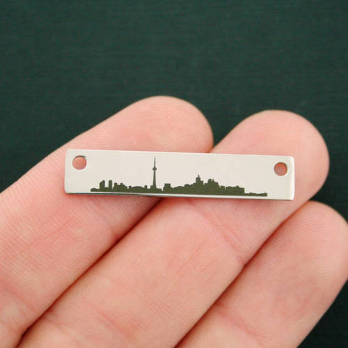 Toronto Skyline Stainless Steel Connector Charms - BFS017-7537