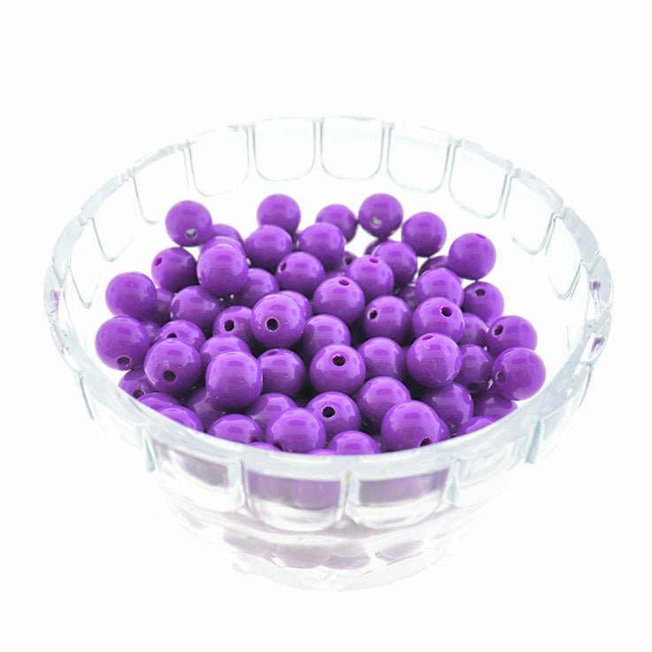 Round Resin Beads 12mm - Purple - 25 Beads - BD2151
