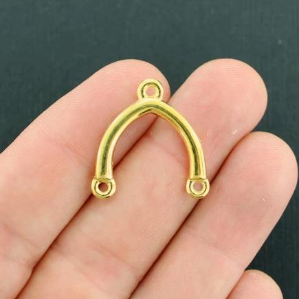 10 Wishbone Connector Gold Tone Charms - GC1307