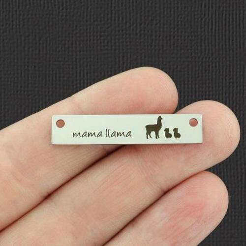 Mama Llama Stainless Steel Connector Charms - 2 babies - BFS017-7674