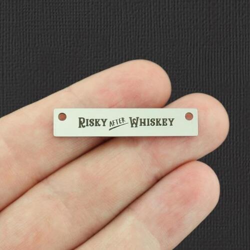 Risky After Whiskey Stainless Steel Connector Charms - BFS017-7678
