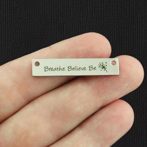 Breathe Believe Be Stainless Steel Connector Charms - BFS017-7682
