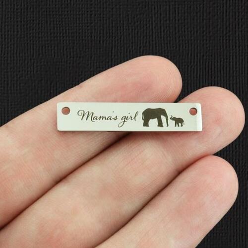 Mama's Girl Stainless Steel Connector Charms - Elephants - BFS017-7685
