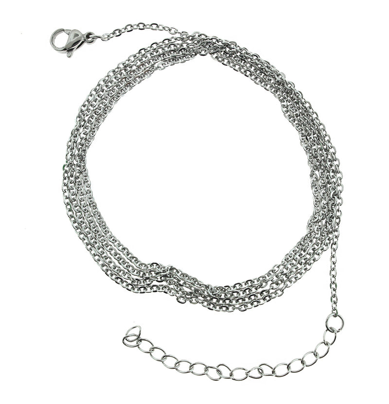 Stainless Steel Cable Chain Necklace 31.5"- 1mm - 10 Necklaces - N594