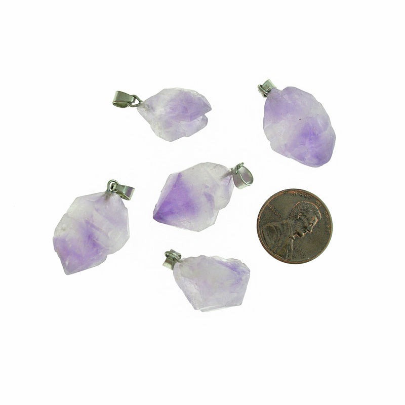 Natural Amethyst Gemstone Crystal Pendant 3D - GEM184