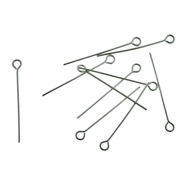 Stainless Steel Eye Pins - 30mm - 200 Pieces - PIN081