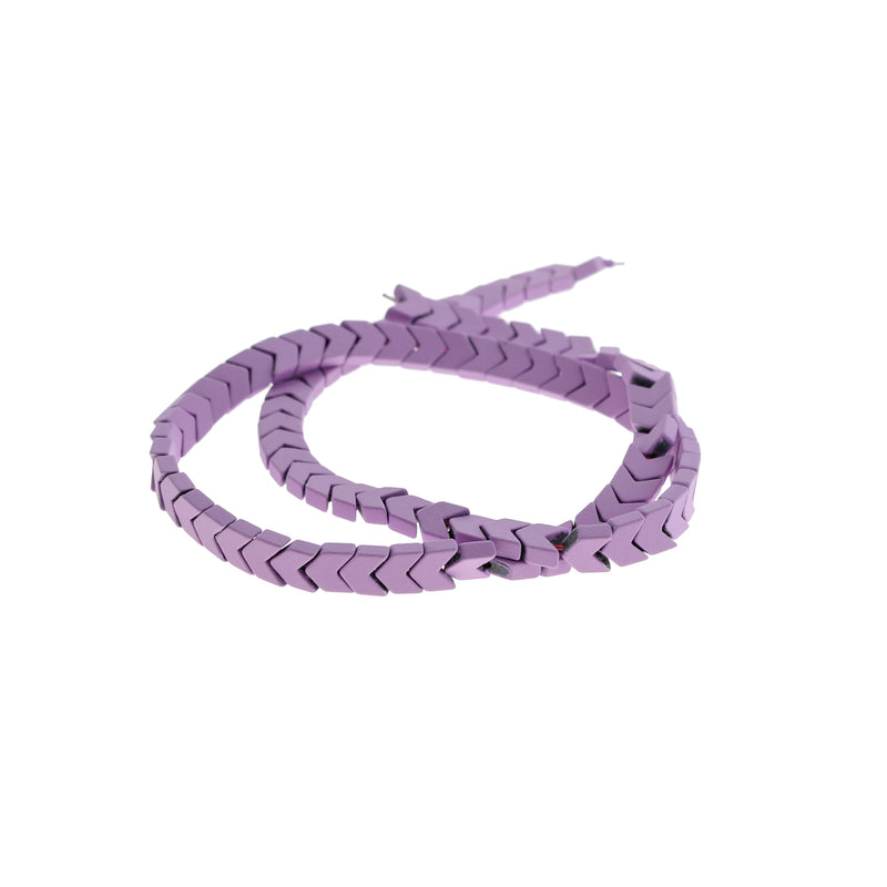 Chevron Hematite Beads 6mm - Light Purple - 1 Strand 98 Beads - BD513