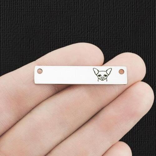 Chihuahua Stainless Steel Connector Charms - BFS017-7700